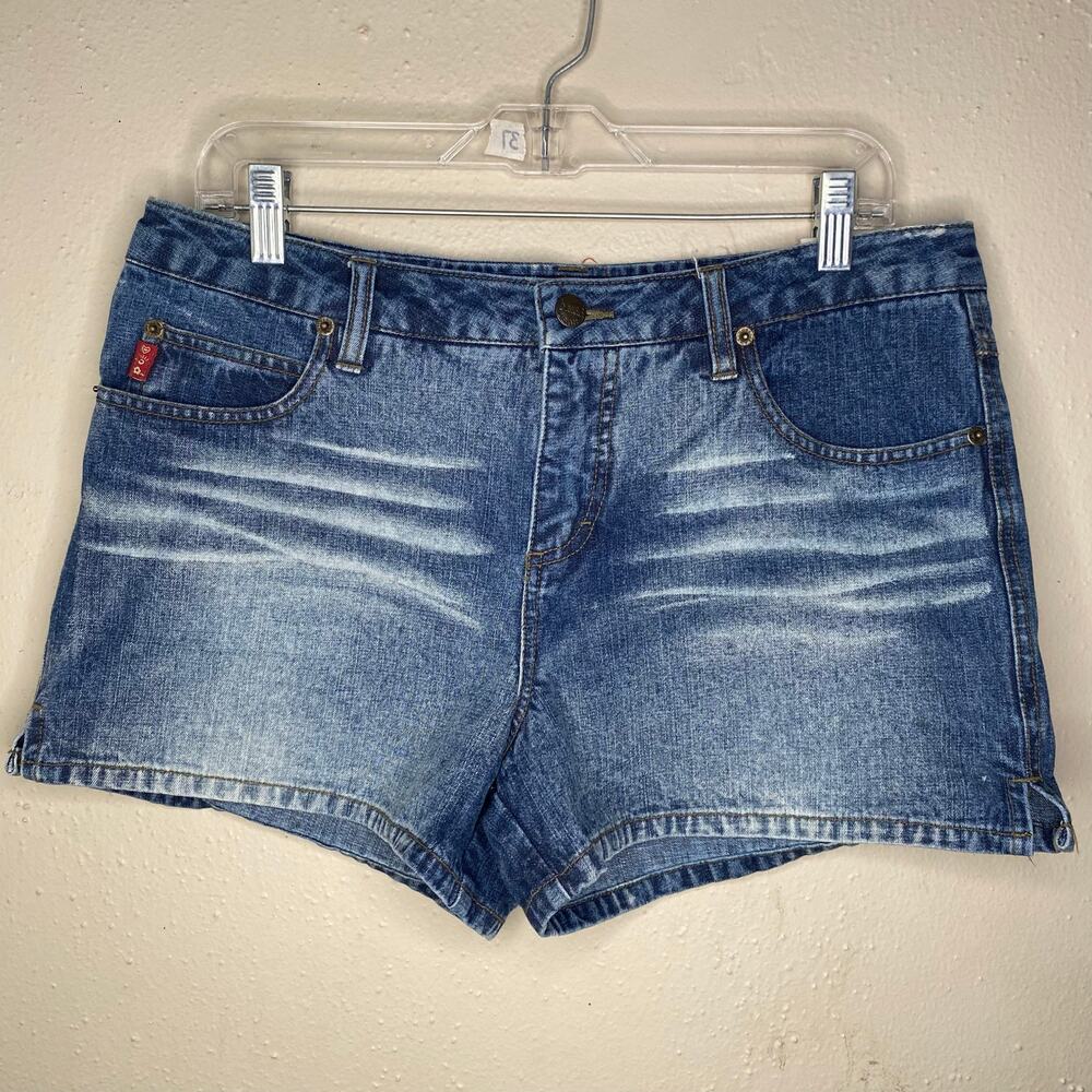 Vintage Mudd Denim Jean Faded Hot Shorts Sz 13 Y2K Grunge Indie Sleeze Bimbocore